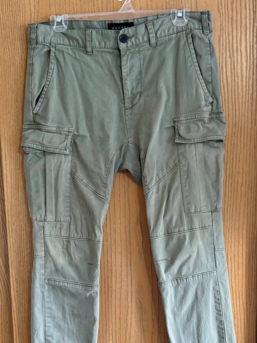 Pacsun Pants Mens (31x32) Light Olive Green Slim Cargo Cinch Ankles